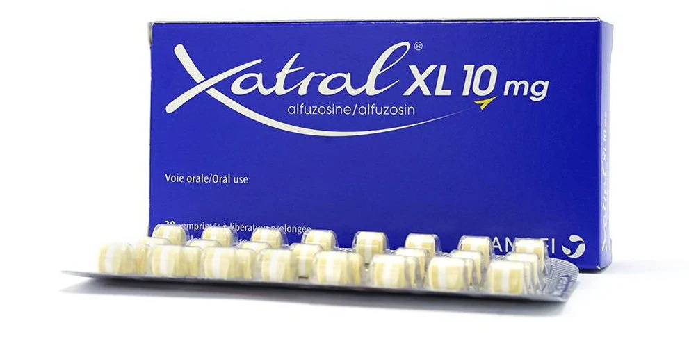 Xatral XL 10 mg uzatılmış salımlı alfuzosin tabletlerinin 30 tabletlik ilaç kutusu ambalajı