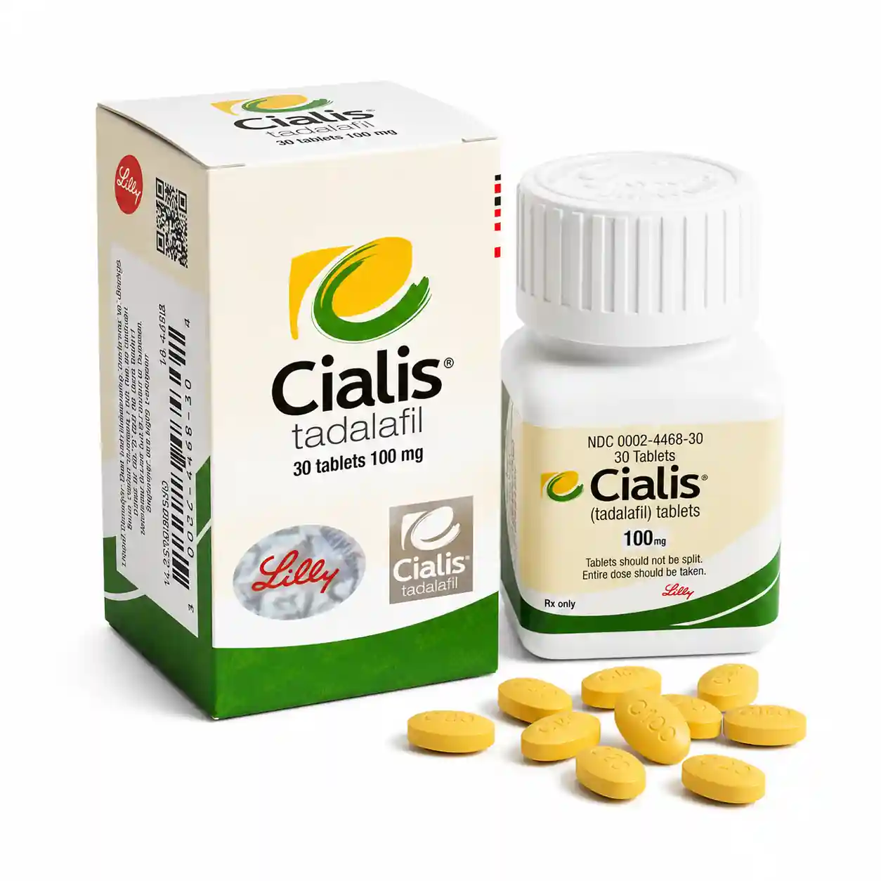 Cialis 100 mg 30 tabletlik ilaç kutusunun ön yüzünü gösteren ürün görseli