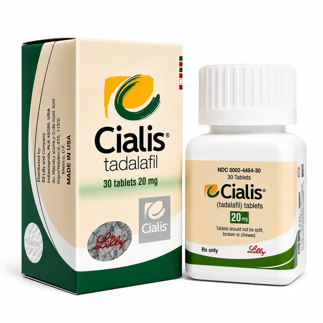 Cialis 20 mg 30 tabletlik ilaç kutusu, ön yüzünde ürün adı ve doz bilgisi görünüyor