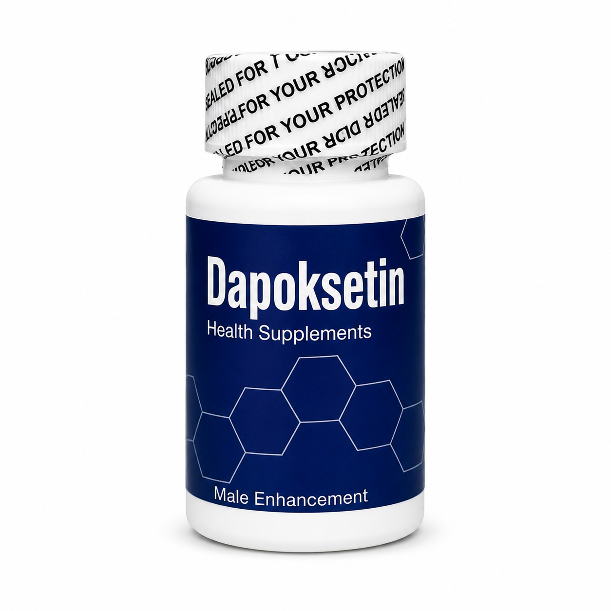 Dapoksetin 30 mg film tablet kutusu ve yanında blister ambalaj, beyaz zemin üzerinde ürün görseli