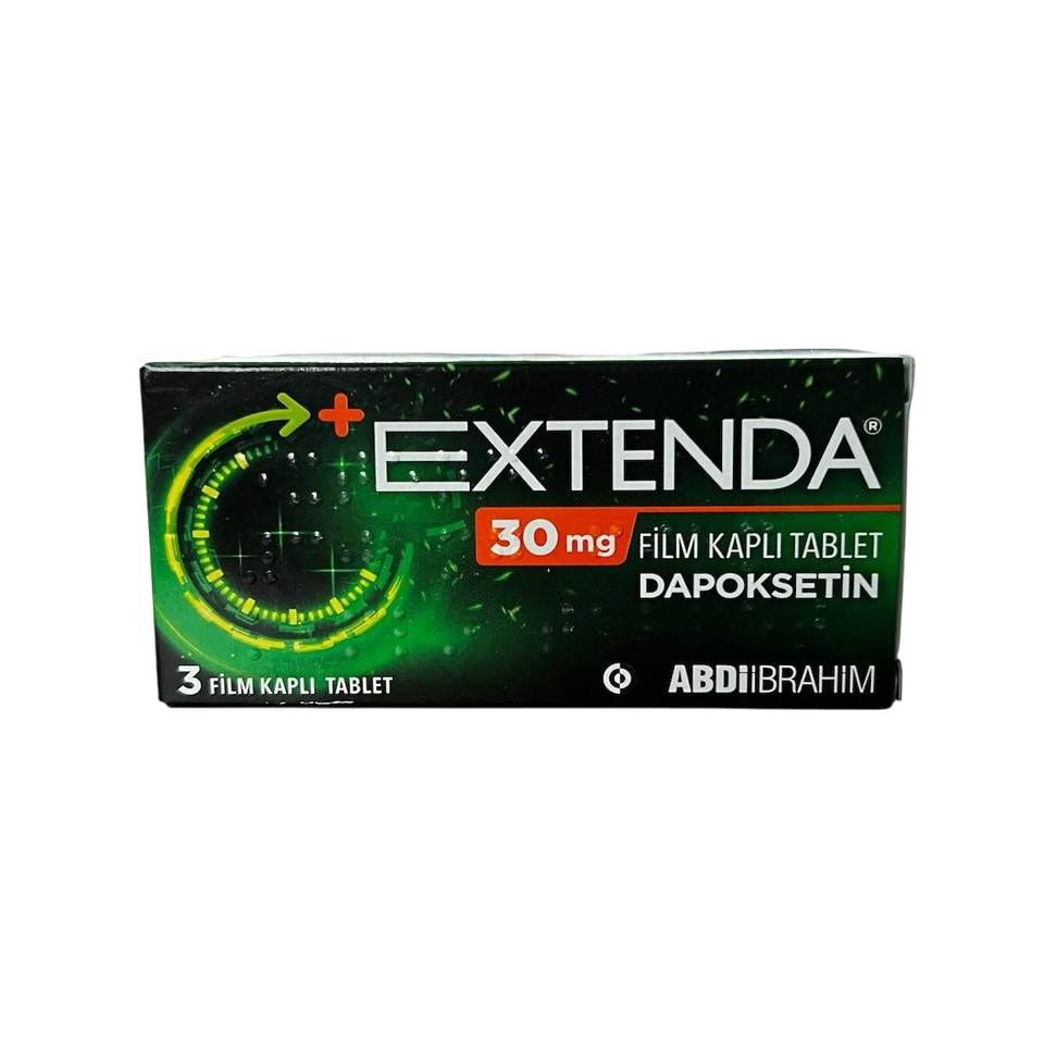 Extenda 30 mg 6 tabletlik blister paket ürün kutusu, ön yüz görünümü