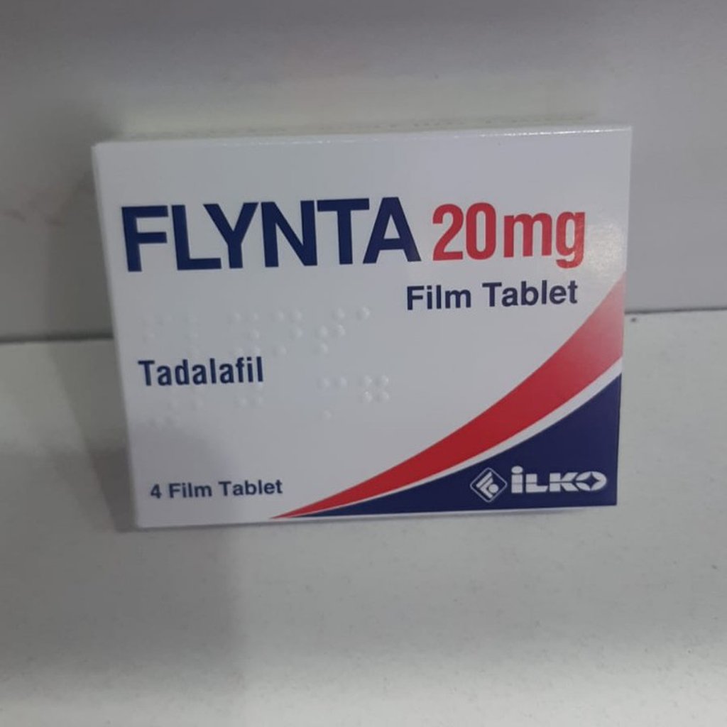 Flynta 20 mg 4 tablet ürün kutusu, ön yüzde ürün adı ve tablet dozu görünüyor