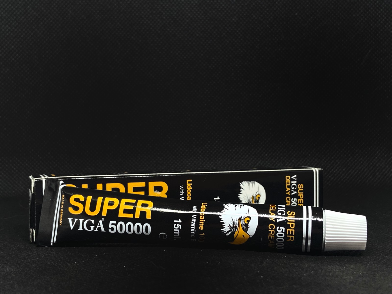 Super Viga 50000 Geciktirici Krem 15 ml ürün ambalajı ve krem tüpü
