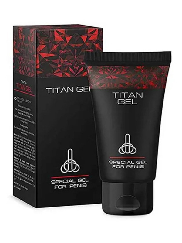 Titan Jel klasik kırmızı model bitkisel içerikli erkek bakım jelinin ambalajı ve tüpü