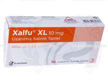 Xalfu XL 10 mg 30 tabletlik ilaç kutusunun ön yüzü, prostat ilaçları kategorisinde yer alan ürün ambalajı